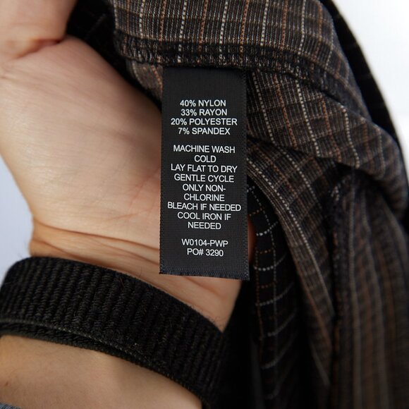 Betabrand Black Grid Plaid Dress Pants Work Wear Women's 2XL Tall - Picture 6 of 6